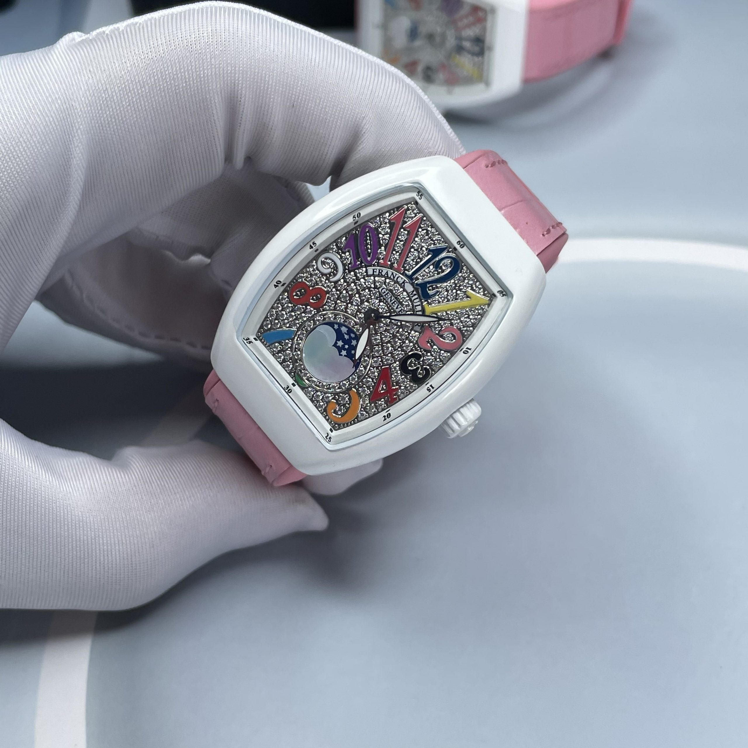 Đồng hồ Franck Muller V32 nữ siêu cấp vỏ gốm Ceramic Replica 1:1 36mm - DWatch World