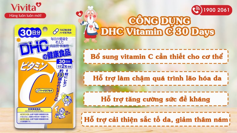 Viên uống vitamin C DHC có nhiều công dụng nổi bật