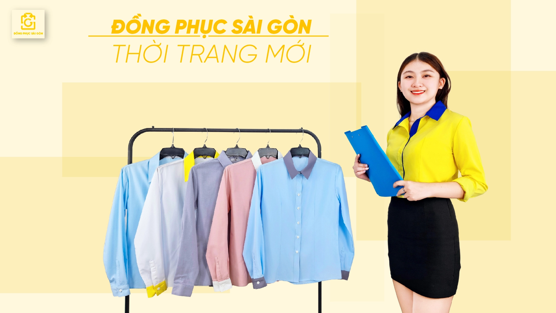 Banner Đồng Phục Sài Gòn màu vàng